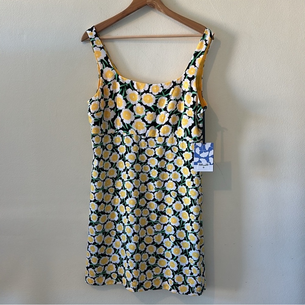 DVF x Target NWT Mini Floral Dress - Yellow & Black Size 16
